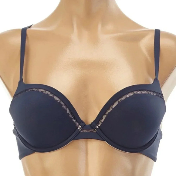 34B Maidenform 9500 Self Expressions T-Shirt Demi UW Bra Navy NWT - Picture 4 of 5
